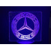 Mercedes plexiglas diodeskilt 15x15cm